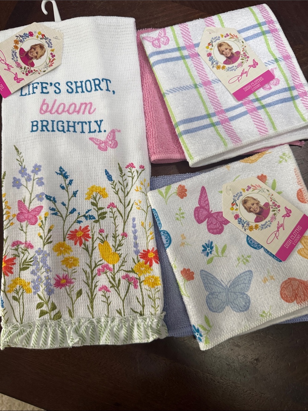 Bright Floral & Butterfly Kitchen Towel Set